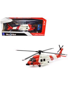 Sikorsky HH-60J Jayhawk Helicopter Red and White "United States Coast Guard" "Sky Pilot" Series 1/60 Diecast Model by New Ray