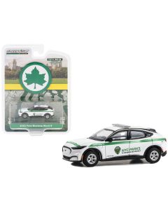 2023 Ford Mustang Mach-E White with Green Stripes "New York City Department of Parks & Recreation" "Hobby Exclusive" Series 1/64 Diecast Model Car by Greenlight