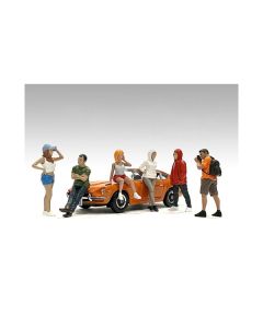 "Car Meet 2" 6 piece Figurine Set for 1/18 Scale Models by American Diorama