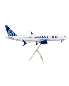 Boeing 737 MAX 8 Commercial Aircraft "United Airlines - United Together" White with Blue Tail "Gemini 200" Series 1/200 Diecast Model Airplane by GeminiJets