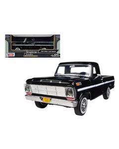 1969 Ford F-100 Pickup Truck Black 1/24 Diecast Model Car by Motormax