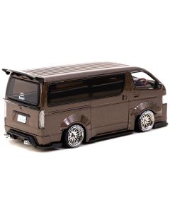 Toyota Hiace Widebody Van RHD (Right Hand Drive) Brown Metallic "Hobby43" Series 1/43 Diecast Model Car by Tarmac Works