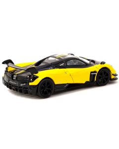 Pagani Huayra BC Giallo Limone Yellow and Black "Global64" Series 1/64 Diecast Model Car by Tarmac Works