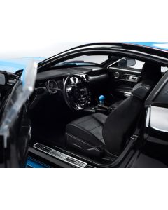 2015 Ford Mustang GT 5.0 Black with Petty Blue Stripes 