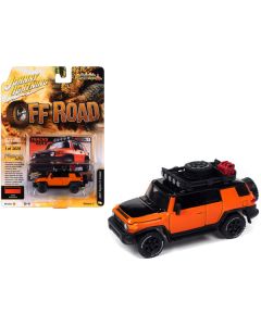 2007 Toyota FJ Cruiser "Tracks to the Max" Orange with Black Hood and Top and Roof Rack "Off Road" Limited Edition to 3028 pieces Worldwide "Street Freaks" Series 1/64 Diecast Model Car by Johnny Lightning