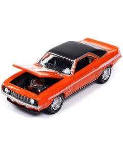 1969 Chevrolet Yenko Camaro Hugger Orange with White Stripes "Mecum Auctions" Limited Edition to 2496 pieces Worldwide "Hobby Exclusive" Series 1/64 Diecast Model Car by Johnny Lightning