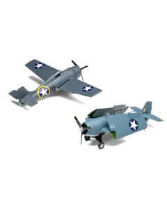 Level 2 Model Kit Grumman F4F-4 Wildcat Fighter Aircraft with 2 Scheme Options 1/72 Plastic Model Kit by Airfix