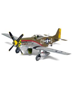 Level 2 Model Kit North American P-51D Mustang Fighter Aircraft with 2 Scheme Options 1/48 Plastic Model Kit by Airfix