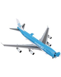 Boeing 747-400F Commercial Aircraft "KLM Royal Dutch Airlines Cargo" Blue and White "Interactive Series" 1/400 Diecast Model Airplane by GeminiJets