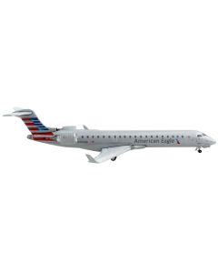 Bombardier CRJ700 Commercial Aircraft "American Airlines - American Eagle" Silver with Striped Tail 1/400 Diecast Model Airplane by GeminiJets