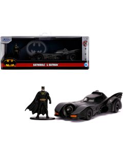 1989 Batmobile with Diecast Batman Figurine "Batman" (1989) Movie "DC Comics" "Hollywood Rides" Series 1/32 Diecast Model Car by Jada