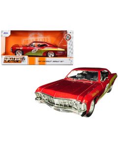 1967 Chevrolet Impala SS #67 "Golden Ruby" Red with Gold Stripes "Bigtime Muscle" 1/24 Diecast Model Car by Jada