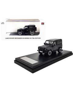 Land Rover Defender 90 Works V8 Black Metallic "70th Edition" 1/64 Diecast Model Car by LCD Models