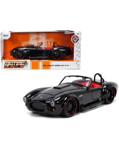 1965 Shelby Cobra 427 S/C Black with Matt Black and Red Stripes and Red Interior "Bigtime Muscle" Series 1/24 Diecast Model Car by Jada