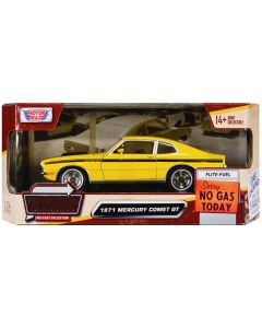 1971 Mercury Comet GT Yellow with Black Stripes "Forgotten Classics" Series 1/24 Diecast Model Car by Motormax