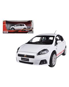 Fiat Grande Punto Abarth White 1/24 Diecast Car Model by Motormax