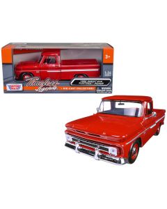 1966 Chevrolet C10 Fleetside Pickup Truck Red 1/24 Diecast Model Car by Motormax