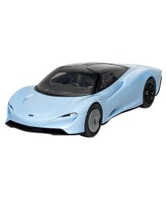 Skill 1 Model Kit McLaren Speedtail Light Blue with Black Top Snap Together Painted Plastic Model Car Kit by Airfix Quickbuild