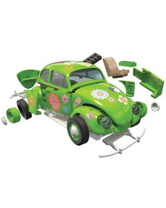 Skill 1 Model Kit Old Volkswagen Beetle Flower Power Snap Together Model by Airfix Quickbuild