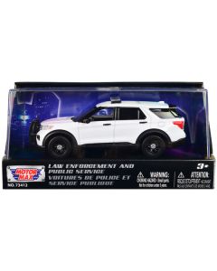 2022 Ford Police Interceptor Utility Plain White "Law Enforcement and Public Service" Series 1/43 Diecast Model Car by Motormax