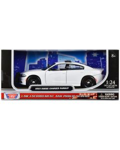 2023 Dodge Charger Pursuit Police Car Plain White "Law Enforcement and Public Service" Series 1/24 Diecast Model Car by Motormax