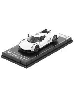 Koenigsegg Jesko Absolut Crystal White Metallic "Hypercar League Collection" 1/64 Diecast Model Car by PosterCars