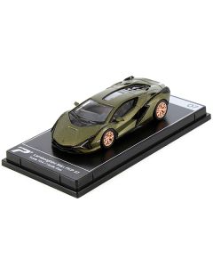 Lamborghini Sian FKP 37 Verde Gea Green Metallic "Hypercar League Collection" 1/64 Diecast Model Car by PosterCars