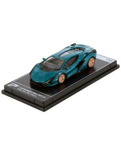 Lamborghini Sian FKP 37 Blu Uranus Blue Metallic "Hypercar League Collection" 1/64 Diecast Model Car by PosterCars