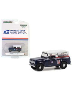 1967 Harvester Scout RHD (Right Hand Drive) Blue with White Top "USPS (United States Postal Service)" "Hobby Exclusive" Series 1/64 Diecast Model Car by Greenlight