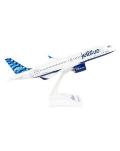 Airbus A220-300 Commercial Aircraft with Landing Gear "JetBlue Airways" (N3044J) White with Blue Tail (Snap-Fit) 1/100 Plastic Model by Skymarks