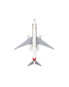 Boeing 777-300ER Commercial Aircraft with Landing Gear "Emirates Airlines - 50th Anniversary" (A6-EPO) White with Tail Graphics (Snap-Fit) 1/200 Plastic Model by Skymarks