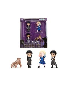 Set of 4 Diecast Figures "Wednesday" (2022-Current) TV Series "Metalfigs" Series Diecast Models by Jada