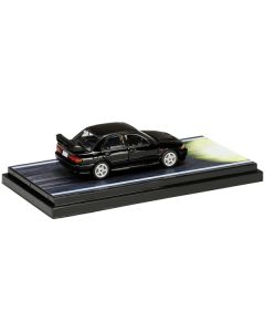 Mitsubishi Lancer RS Evolution III RHD (Right Hand Drive) Black "Emperor" with Kyoichi Sudo Driver Figure "Initial D" (1995-2013) 1/64 Diecast Model Car by Hobby Japan