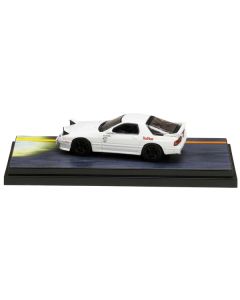 Mazda RX-7 (FC3S) RHD (Right Hand Drive) White "RedSuns" with Ryosuke Takahashi Driver Figure "Initial D" (1995-2013) Manga 1/64 Diecast Model Car by Hobby Japan