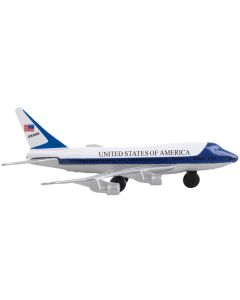 Boeing VC-25 Aircraft White and Blue "United States Air Force One" with Runway Section Diecast Model Airplane by Runway24