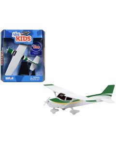 Cessna 172 Aircraft White with Green and Yellow Stripes "Sky Kids" Series 1/42 Plastic Model Airplane by Daron