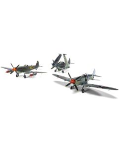 Level 3 Model Kit Supermarine Seafire F.XVII Fighter Aircraft with 3 Scheme Options 1/48 Plastic Model Kit by Airfix