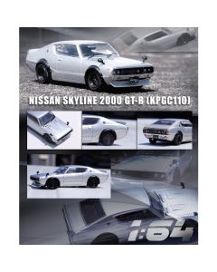 Nissan Skyline 2000 GT-R (KPGC110) RHD (Right Hand Drive) Silver Metallic 1/64 Diecast Model Car by Inno Models