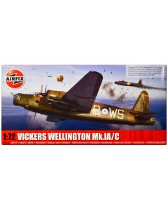 Level 3 Model Kit Vickers Wellington Mk.IA/C Bomber Aircraft with 2 Scheme Options 1/72 Plastic Model Kit by Airfix