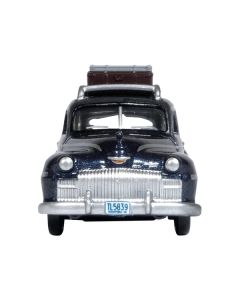 1946 DeSoto Suburban with Roof Rack and Luggage Butterfly Blue Metallic with Crystal Gray Top 1/87 (HO) Scale Diecast Model Car by Oxford Diecast