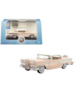 1958 Edsel Citation Chalk Pink with Frost White Top 1/87 (HO) Scale Diecast Model Car by Oxford Diecast