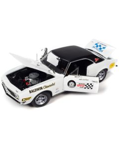 1967 Chevrolet Camaro SS Baldwin Motion Joel Rosen "Motion Supercar Club" White with Black Vinyl Top and Graphics 1/18 Diecast Model Car by Auto World