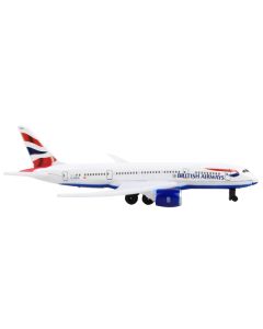 787 Commercial Aircraft "British Airways" (G-ZBJA) White with Blue and Red Tail Diecast Model Airplane by Daron