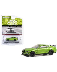 2020 Ford Shelby GT350R Lime Green Metallic with Black Stripes "Shelby 60 Years Since 1962" "Anniversary Collection" Series 16 1/64 Diecast Model Car by Greenlight