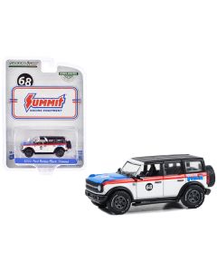 2022 Ford Bronco Black Diamond #68 "Summit Racing" White with Red Stripes Black Top and Blue Hood "Hobby Exclusive" Series 1/64 Diecast Model Car by Greenlight