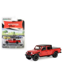 2023 Jeep Gladiator Freedom Pickup Truck Firecracker Red with Black Top "Showroom Floor" Series 5 1/64 Diecast Model Car by Greenlight