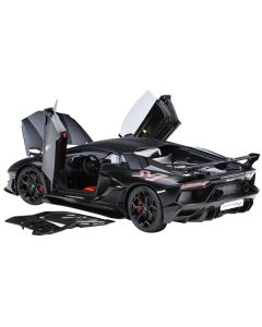 Lamborghini Aventador SVJ Nero Nemesis Matt Black 1/18 Model Car by Autoart