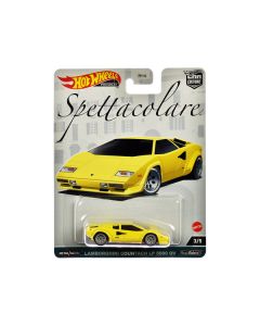 Lamborghini Countach LP 5000 QV Yellow "Spettacolare" Series Diecast Model Car by Hot Wheels