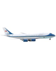 Boeing VC-25B Transport Aircraft "United States of America - Air Force One" (30000) White with Blue Stripes 1/400 Diecast Model Airplane by GeminiJets