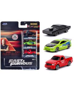 "Fast & Furious" 3 piece Set "Nano Hollywood Rides" Diecast Model Cars by Jada